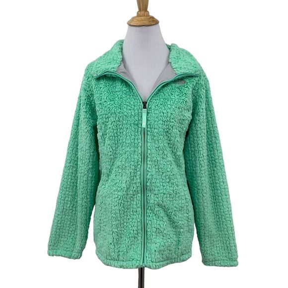 The North Face Laurel Fleece Jacket Big Girls XL Extra Large Pistachio Fuzzy Zip - Picture 1 of 15